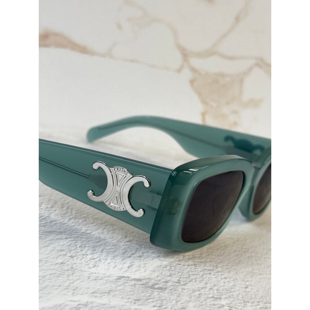 NEW Celine CL40282U Triomphe XL Blue Silver Sunglasses - Picture 7 of 8
